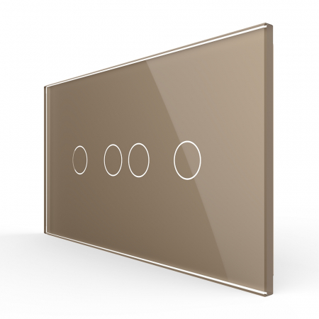 Intrerupator Dublu + Dublu cu Touch LIVOLO cu Rama Din Sticla, 4M, Standard Italian [1]