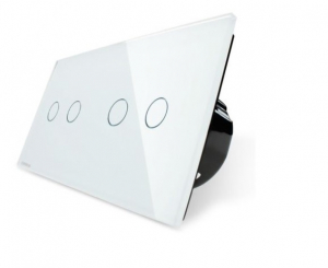 Intrerupator dublu + dublu cu touch Livolo din sticla [1]