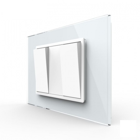 Intrerupatoare Mecanice - Intrerupator mecanic dublu 3M, cu revenire, cu rama sticla