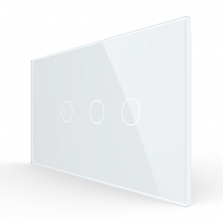 Standard Italian/ Modular - Intrerupator Simplu + Dublu cu Touch LIVOLO cu Rama Din Sticla, 4M, Standard Italian