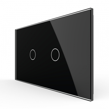 Intrerupator Simplu + Simplu cu Touch LIVOLO cu Rama Din Sticla, 4M, Standard Italian [1]