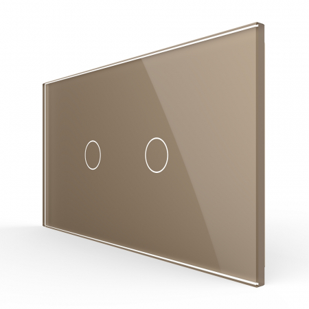 Standard Italian/ Modular - Intrerupator Simplu + Simplu cu Touch LIVOLO cu Rama Din Sticla, 4M, Standard Italian