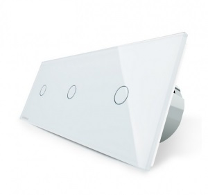 Intrerupatoare - Intrerupator simplu+simplu+simplu cu touch Livolo din sticla