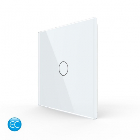 ZigBee - Intrerupator tactil inteligent, simplu, fara fir, EC, montaj aplicat, cu panou din sticla