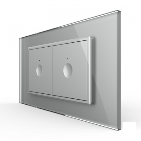 Serie Noua - Intrerupator tactil simplu cap scara / cruce + Intrerupator tactil simplu cap scara / cruce, 4M, cu rama sticla