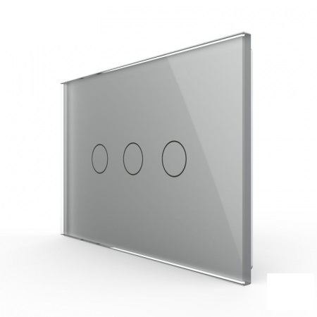 Standard Italian/ Modular - Intrerupator triplu, standard italian, cap scara / cap cruce, cu panou sticla, 3M