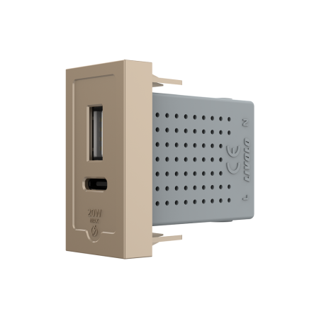 Modul Priza 1M USB-A + USB-C, 20W LIVOLO [3]