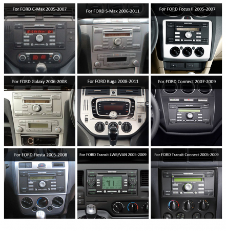 Navigatie auto 2 din, Pachet dedicat Ford Fiesta Fusion Kuga Transit Galaxy, 7 Inch, Android 13 [10]