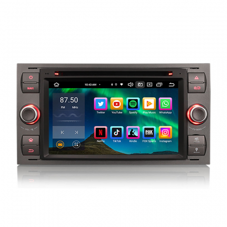 FORD - Navigatie auto 2 din, Pachet dedicat Ford Fiesta Fusion Kuga Transit Galaxy, 7 Inch, Android 13