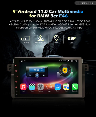 Navigatie auto, Pachet dedicat  BMW E46 M3 Rover 75,9 inch, Android 11, Octa Core [10]