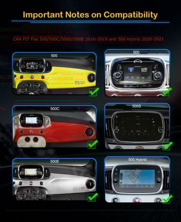 Navigatie auto, Pachet dedicat Fiat 500/500C/500S/500E 2016-2019 and 500 Hybrid 2020-2021 , Android 13 [11]