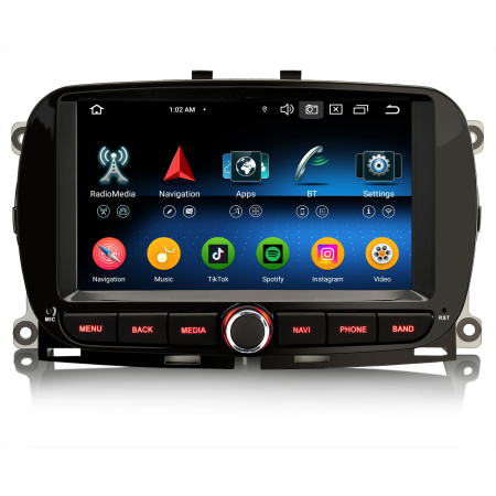 FIAT - Navigatie auto, Pachet dedicat Fiat 500 500C 500S 500E 2016-2019 and 500 Hybrid  , Android 14