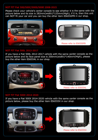 Navigatie auto, Pachet dedicat Fiat 500 500C 500S 500E 2016-2019 and 500 Hybrid  , Android 14 [12]