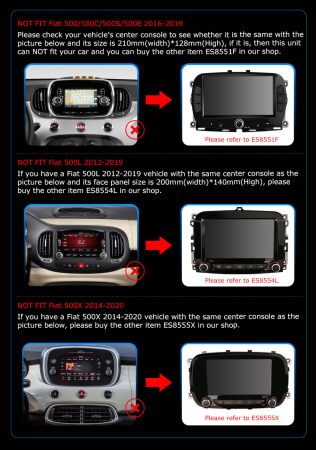Navigatie auto, Pachet dedicat Fiat 500/500C/500S 500E, Android 13 [12]