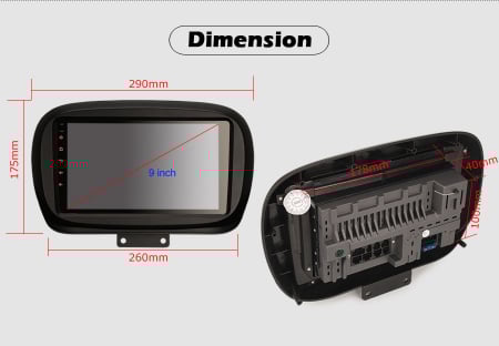 Navigatie auto, Pachet dedicat Fiat 500X 2014, 9 inch,Octa Core, Android 12 [22]