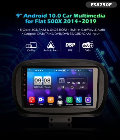 Navigatie auto, Pachet dedicat Fiat 500X 2014, 9 inch,Octa Core, Android 12 [9]