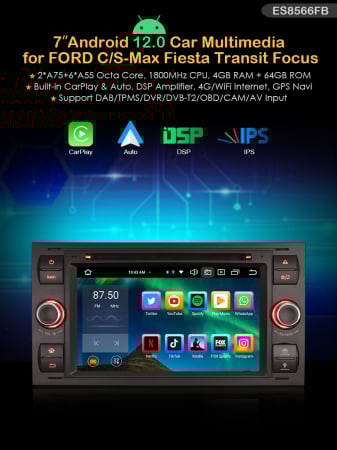 Navigatie auto, Pachet dedicat Ford Fiesta Fusion Kuga Transit Galaxy, Android 13 [8]
