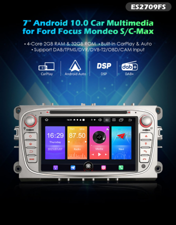 Navigatie auto, Pachet dedicat FORD Mondeo Focus S-Max C-Max Galaxy ,7 inch, Android11 [7]