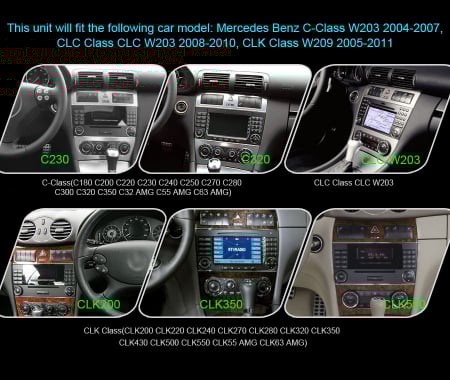 Navigatie auto, Pachet dedicat Mercedes Benz C-Class CLC W203 CLK W209, Android 13 [11]