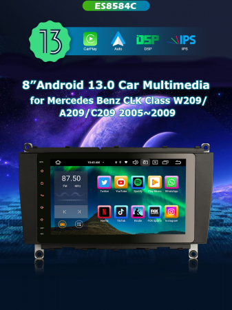 Navigatie auto, Pachet dedicat Mercedes Benz CLK-Class C209/A209, Android 13 [9]