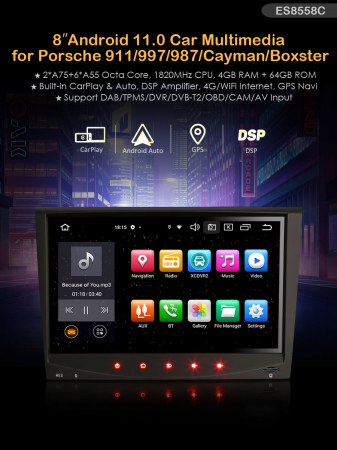 Navigatie auto, Pachet dedicat Porsche 911 Cayman Boxster, Android 13, 8 inch, Octa Core [8]