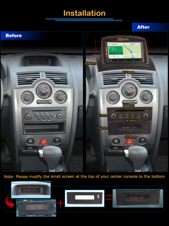 Navigatie auto, Pachet dedicat Renault Megane II (2002-2008), 7 Inch,Android 12 [10]