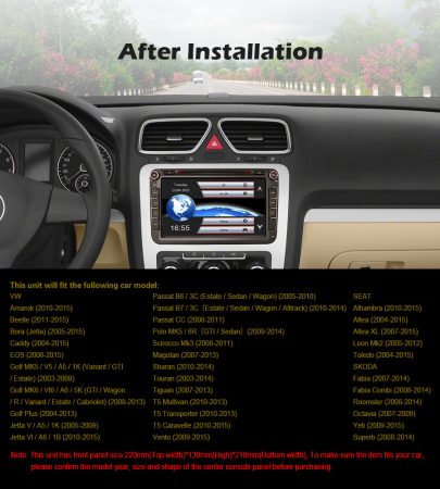 Navigatie auto, Pachet dedicat VW Golf 5/6 Bora Passat Polo Tiguan Caddy Jetta Skoda Seat Leon, 8 Inch [11]