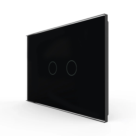 Panou intrerupator dublu cu touch Livolo din sticla, standard Italian 3M - LIVOLO [1]