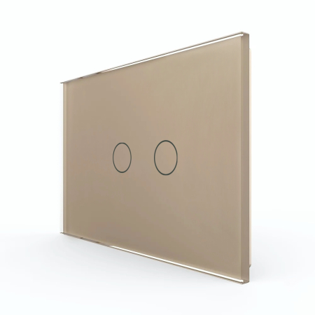 Panou intrerupator dublu cu touch Livolo din sticla, standard Italian 3M - LIVOLO [3]