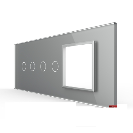 Panou Intrerupator Dublu + Dublu cu Priza LIVOLO din Sticla, Standard Italian – 6/7M [1]