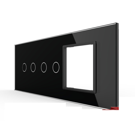 Livolo - Accesorii - Panou Intrerupator Dublu + Dublu cu Priza LIVOLO din Sticla, Standard Italian – 6/7M