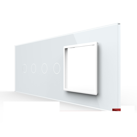 Panou Intrerupator Dublu + Dublu cu Priza LIVOLO din Sticla, Standard Italian – 6/7M [2]