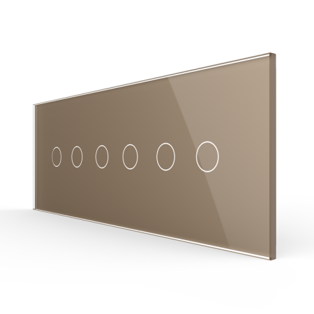 Panou Intrerupator Dublu + Dublu + Dublu cu Touch LIVOLO din Sticla, Standard Italian – 6/7M [0]