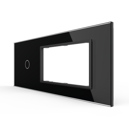 Panou Intrerupator Simplu cu 2 Prize LIVOLO din Sticla, Standard Italian – 6/7M [1]