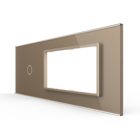Livolo - Accesorii - Panou Intrerupator Simplu cu 2 Prize LIVOLO din Sticla, Standard Italian – 6/7M