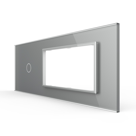 Panou Intrerupator Simplu cu 2 Prize LIVOLO din Sticla, Standard Italian – 6/7M [2]