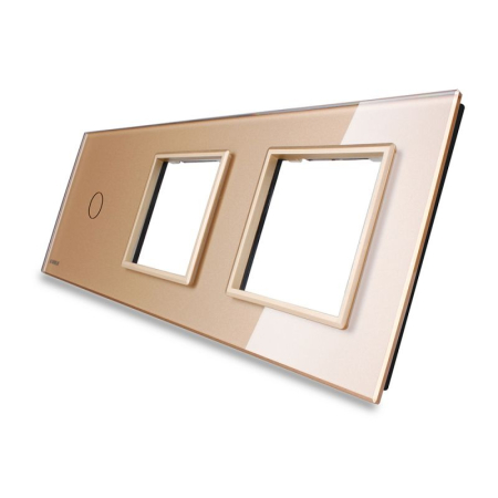 Livolo - Accesorii - Panou intrerupator simplu cu touch si 2 prize Livolo din sticla