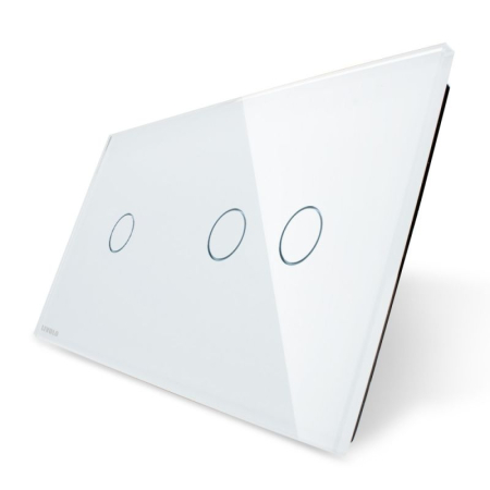 Livolo - Accesorii - Panou intrerupator simplu+dublu cu touch Livolo din sticla