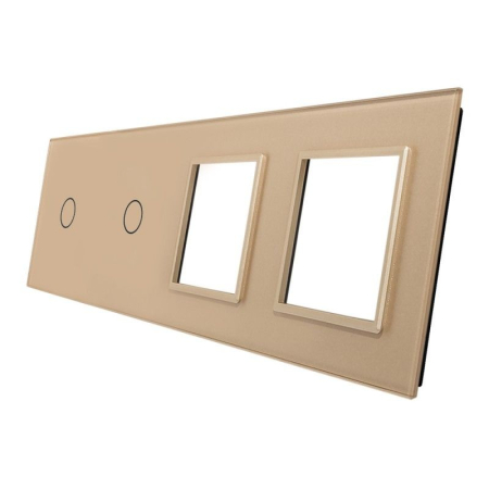 Livolo - Accesorii - Panou Intrerupator simplu + simplu + Priza dubla