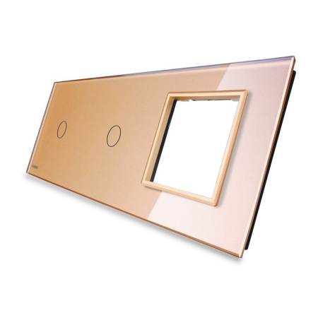Livolo - Accesorii - Panou Intrerupator simplu + simplu + priza simpla