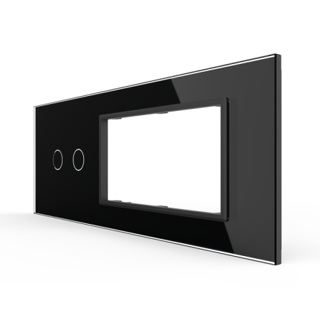 Panou pentru intrerupator dublu + rama dubla pentru doza 6/7M [2]