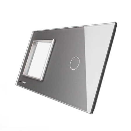 Ramă Priză simplă + panou intrerupător simplu din sticla cu touch [3]