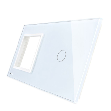 Livolo - Accesorii - Ramă Priză simplă + panou intrerupător simplu din sticla cu touch