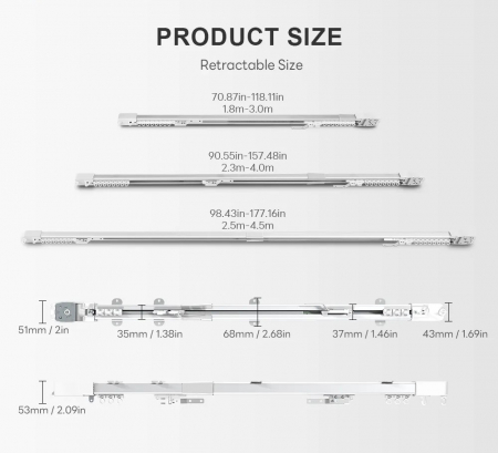 Sina draperii inteligente smart extensibila 1.8-3m, motor inteligent smart WiFi, control din app mobila Tuya, control telecomanda BT [1]