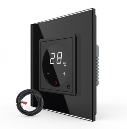 ZigBee - Termostat cu fir pentru incalzire in pardoseala, afisaj electronic, Generatie Noua EC, cu touch-screen, cu rama de sticla