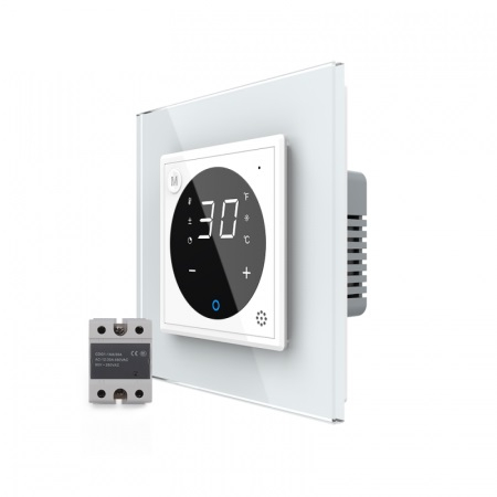 Termostat cu fir pentru incalzire in pardoseala, afisaj electronic, Generatie Noua EC, cu touch-screen, cu rama de sticla [2]