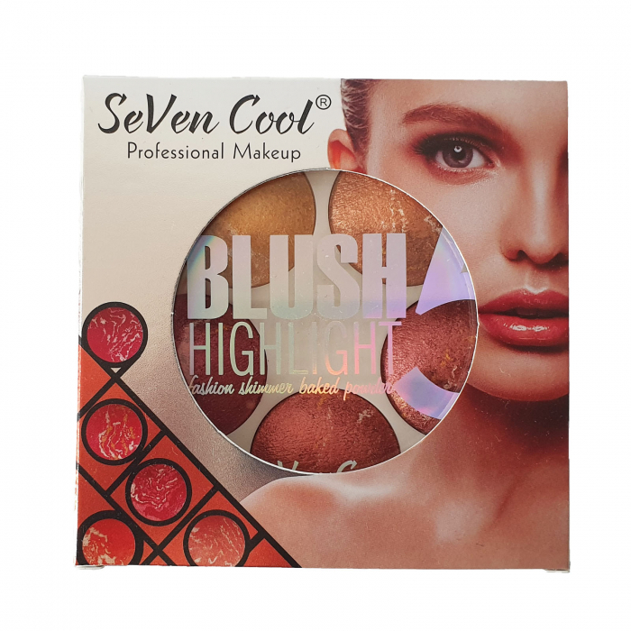 Trusa Blush Highlight 5 Culori Seven Cool [2]