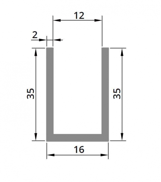 Profil compartimentare U 35x16x2 mm [2]
