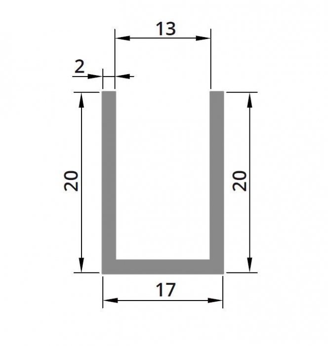 Profil compartimentare U 20x17x2 mm [2]