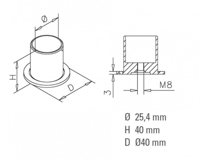 Conector perete/teava compartimentare toaleta [2]